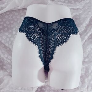 La Senza Lace Trim High Waisted Scalloped Teal Pånty